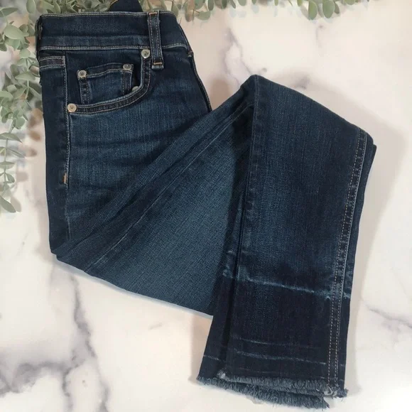Rag & bone 10 Inch Capri Skinny Jeans in Stanwix Wash Released Raw Hem, Size 24 - Picture 15 of 16